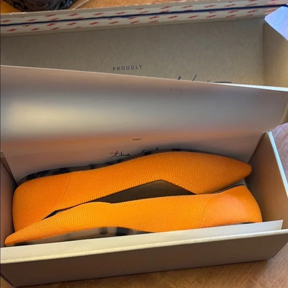 Rothy's Tangerine Orange Pointed-Toe Flats - Picture 4 of 7